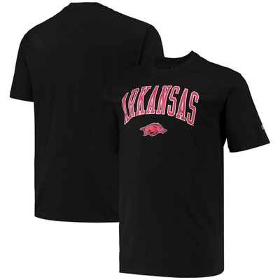 Champion Men's  Black Arkansas Razorbacks Big And Tall Arch Over Wordmark T-shirt