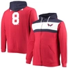 Profile Men's  Alexander Ovechkin Red Washington Capitals Big And Tall Colorblock Full-zip Hoodie In Red
