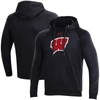 UNDER ARMOUR UNDER ARMOUR BLACK WISCONSIN BADGERS PRIMARY SCHOOL LOGO ALL DAY RAGLAN PULLOVER HOODIE