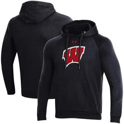 Under Armour Black Wisconsin Badgers Primary School Logo All Day Raglan Pullover Hoodie