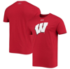 UNDER ARMOUR UNDER ARMOUR RED WISCONSIN BADGERS SCHOOL LOGO PERFORMANCE COTTON T-SHIRT