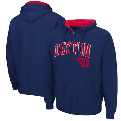 Colosseum Men's Navy Dayton Flyers Arch Logo 3.0 Full-zip Hoodie