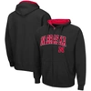 COLOSSEUM COLOSSEUM BLACK NEBRASKA HUSKERS ARCH & LOGO 3.0 FULL-ZIP HOODIE