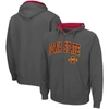 COLOSSEUM COLOSSEUM CHARCOAL IOWA STATE CYCLONES ARCH & LOGO 3.0 FULL-ZIP HOODIE