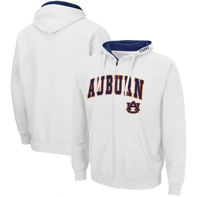 Colosseum Men's  White Auburn Tigers Arch And Logo 3.0 Full-zip Hoodie