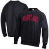 CHAMPION CHAMPION BLACK MARYLAND TERRAPINS ARCH REVERSE WEAVE PULLOVER SWEATSHIRT