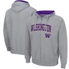 Colosseum Men's Washington Huskies Arch & Logo 3.0 Pullover Hoodie In Heather Gray