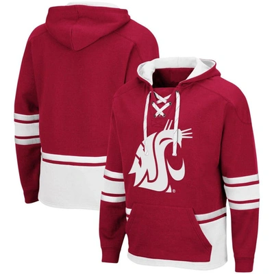 Colosseum Men's Crimson Washington State Cougars Lace Up 3.0 Pullover Hoodie