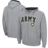 Colosseum Men's  Heathered Gray Army Black Knights Arch & Logo 3.0 Full-zip Hoodie In Heather Gray
