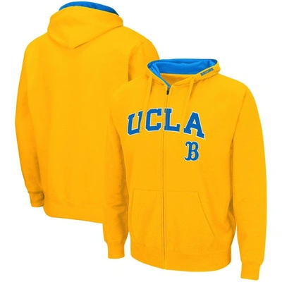 COLOSSEUM COLOSSEUM GOLD UCLA BRUINS ARCH & LOGO 3.0 FULL-ZIP HOODIE