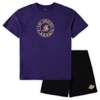Concepts Sport Men's  Purple, Black Los Angeles Lakers Big And Tall T-shirt And Shorts Sleep Set In Purple