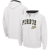 COLOSSEUM COLOSSEUM WHITE PURDUE BOILERMAKERS ARCH & LOGO 3.0 FULL-ZIP HOODIE