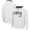 Colosseum Men's  White Purdue Boilermakers Arch And Logo 3.0 Full-zip Hoodie In White