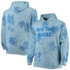 Fanatics Men's  Blue New York Knicks Big And Tall Wordmark Cloud Dye Pullover Hoodie In Blue