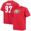 Fanatics Men's Big And Tall Nick Bosa Scarlet San Francisco 49ers Player Name Number T-shirt In Scarlet