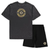 Concepts Sport Men's  Black, Heathered Charcoal Boston Bruins Big And Tall T-shirt And Shorts Sleep S In Black