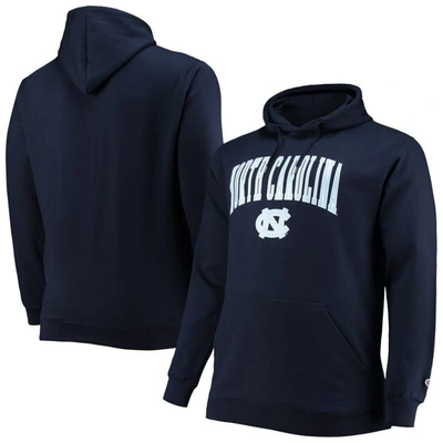 Champion Men's  Navy North Carolina Tar Heels Big And Tall Arch Over Logo Powerblend Pullover Hoodie
