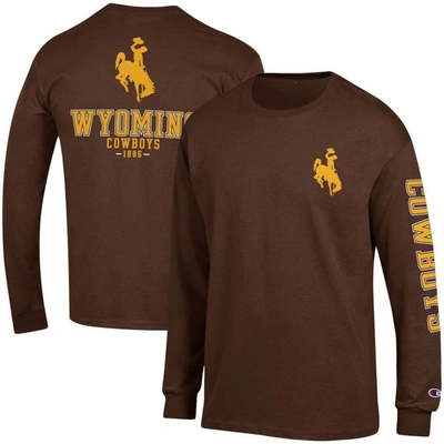 Champion Men's  Brown Wyoming Cowboys Team Stack Long Sleeve T-shirt