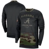 Nike Men's Black, Camo Alabama Crimson Tide Military-inspired Appreciation Performance Pullover Sweatshir In Black