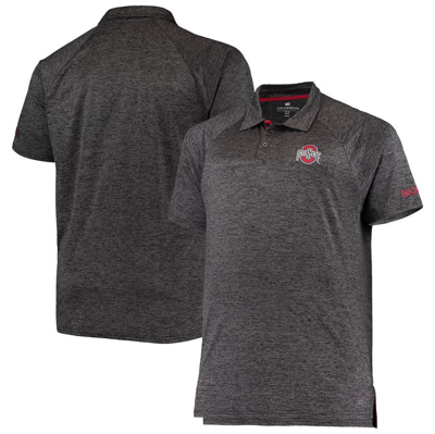 Colosseum Men's Heathered Black Ohio State Buckeyes Big Tall Down Swing Polo