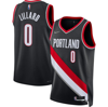 NIKE NIKE DAMIAN LILLARD BLACK PORTLAND TRAIL BLAZERS 2021/22 DIAMOND SWINGMAN JERSEY