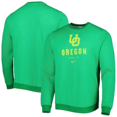 Nike Green Oregon Ducks Vault Stack Club Fleece Pullover Sweatshirt