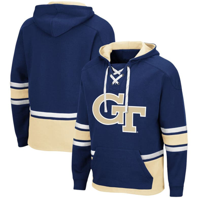 Colosseum Navy Ga Tech Yellow Jackets Lace Up 3.0 Pullover Hoodie