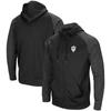 Colosseum Men's  Black Indiana Hoosiers Big And Tall Blackout 2.0 Raglan Full-zip Hoodie In Black