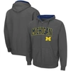 Colosseum Men's Michigan Wolverines Arch Logo 3.0 Full-zip Hoodie In Charcoal