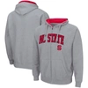 Colosseum Men's  Heathered Gray Nc State Wolfpack Arch Logo 3.0 Full-zip Hoodie In Heather Gray