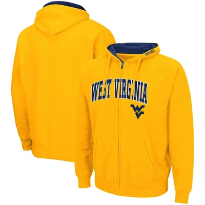 Colosseum Men's  Gold West Virginia Mountaineers Arch And Logo 3.0 Pullover Hoodie