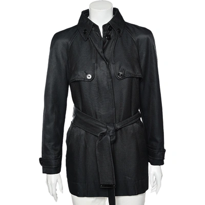 Pre-owned Dolce & Gabbana Black Cotton Belted Button Front Jacket M