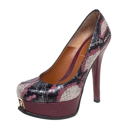 Pre-owned Fendi Sta Platform Pumps Size 36 In Multicolor