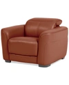 Furniture Lexanna Leather Recliner, Created For Macy's In Silver Grey