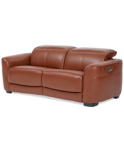 Furniture Lexanna 2-pc. Leather Sofa With 2 Power Motion Recliners, Created For Macy's In Warm Brown