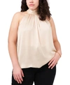 1.STATE TRENDY PLUS SIZE HIGH-NECK HALTER TOP
