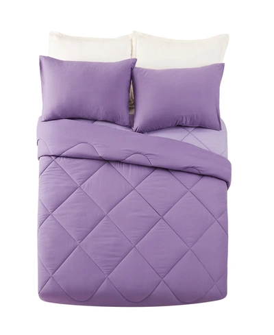 Urban Playground Iris 3 Piece Comforter Set, Full/ Queen In Purple