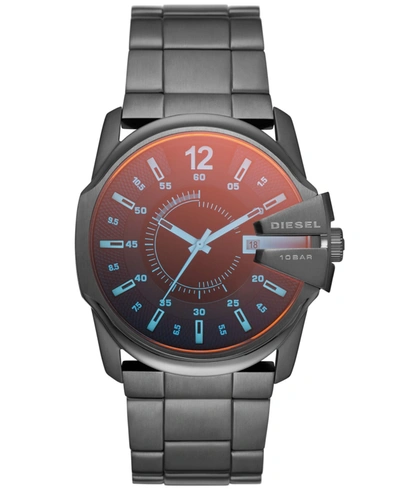 Diesel Men's Master Chief Chronograph Gunmetal-tone Stainless Steel Watch 46mm In Grey