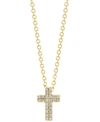 EFFY COLLECTION EFFY DIAMOND PAVE CROSS 18" PENDANT NECKLACE (1/20 CT. T.W.) IN STERLING SILVER OR 14K GOLD-PLATED S