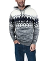 X-ray Men's Color Blocked Pattern Hooded Sweater In Teal
