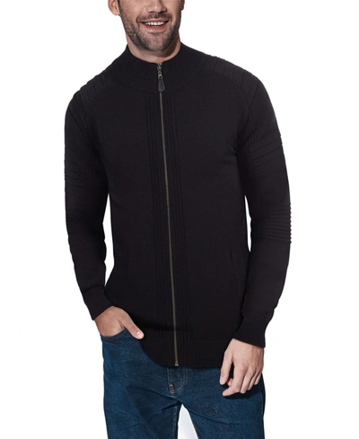 X-ray Full-zip Sweater Jacket In Black