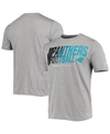 New Era Men's Heathered Gray Carolina Panthers Combine Authentic Game On T-shirt In Heathered Gray