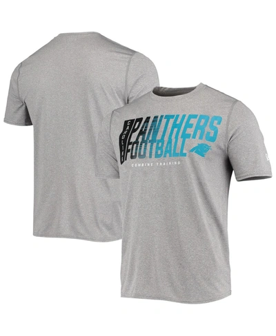 New Era Men's Heathered Gray Carolina Panthers Combine Authentic Game On T-shirt