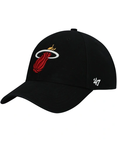 47 Brand Men's Black Miami Heat Mvp Legend Adjustable Hat