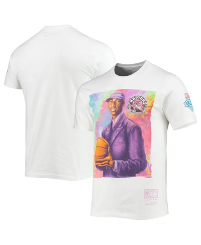 Mitchell & Ness Men's Tracy Mcgrady White Toronto Raptors Hardwood Classics Draft Day Colorwash T-shirt