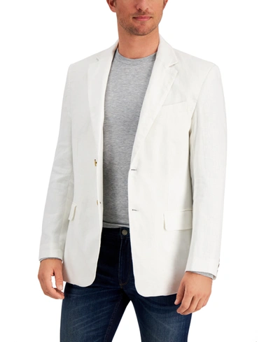 Club Room Men's 100% Linen Blazer, Created For Macy's In White Pure