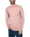 X-ray Men's Basice Mock Neck Midweight Pullover Sweater In Light Pink