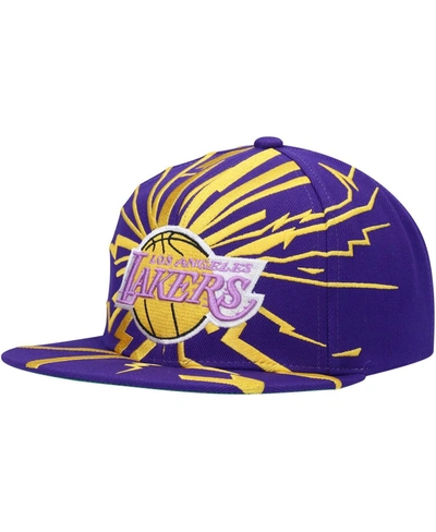 Mitchell & Ness Men's Purple Los Angeles Lakers Hardwood Classics Earthquake Snapback Hat