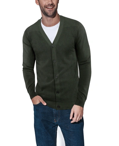 X-ray Men's Basic Ribbed Cardigan In Olive