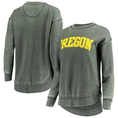 Pressbox Women's Green Oregon Ducks Vintage-like Wash Pullover Sweatshirt